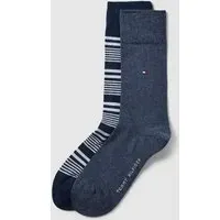 Socken mit Label-Print im 2er-Pack, Marine, 39-42
