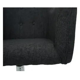 Mendler Esszimmerstuhl HWC-L92, Küchenstuhl Stuhl mit Armlehne, drehbar höhenverstellbar Metall - Stoff/Textil dunkelgrau