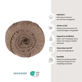 SCHIESSER Spannbettlaken Jessi Baumwolle 90 x 200 - 100 x 200 cm taupe