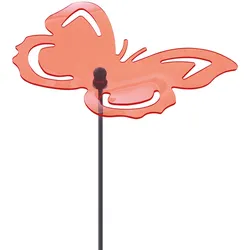 Lichtfänger Acryl orange Dekospieß Schmetterling Leuchte Garten Terrasse