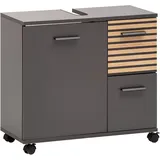 WELLTIME »Katta, Breite 65 cm«, Oberboden mit Siphonausschnitt, Schublade mit akustikprint), schwarz