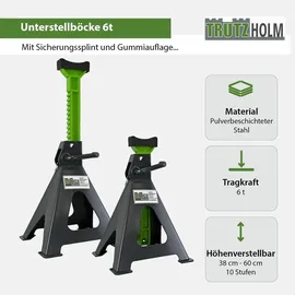 Trutzholm Unterstellbock Stahl 380-600 mm grün 6 Tonnen