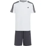 Adidas Unisex Junior Train Essentials AEROREADY 3-Stripes Regular-Fit Training Set Trainingsanzug, White/Black, 152