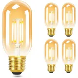 ZMH E27 LED Warmweiss Vintage Glühbirnen - T45 LED Leuchtmittel Lampe E27 Birnen Edison 4W 2700K Light Bulbs Glühlampen, 4 Stück