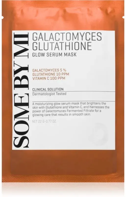 Some By Mi Galactomyces Glutathione Glow Serum Mask Aufhellende Tuchmaske für empfindliche trockene Haut 22 g