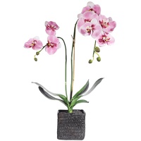 Deko Orchidee im Topf rosa 80 cm Deko-Orchidee Kunstblume Kunst-Orchidee Kunstpflanze mit 7 Blüten