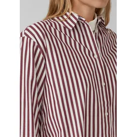 s.Oliver Gestreifte Baumwoll-Bluse mit Smok-Detail Rot 46