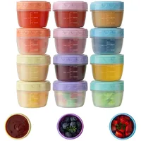 Tutamaz 12 Stück kleine Gefrierdosen mit Deckel,Auslaufsichere Vorratsdosen, Wiederverwendbare Snackdose, Auslaufsichere Schraubverschluss Plastikbehälter für Mittagessen Joghurt Obst (6 Farben)