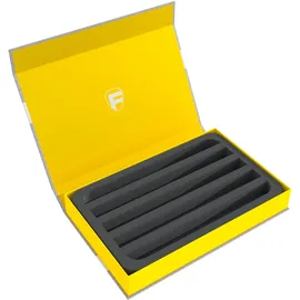 VARIA Group HSMB040P25 - Magnetbox gelb für Modelleisenbahnen, Loks und Fahrzeuge - 5 Stege für