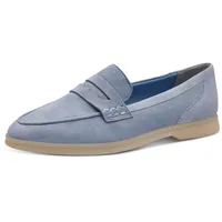 Marco Tozzi Damen Slipper aus Leder Elegant, Blau (Polar),