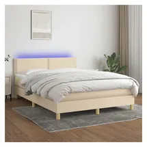 vidaXL Boxspringbett 140 x 200 cm Creme