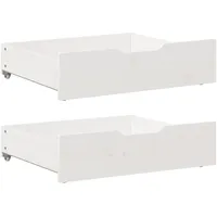 vidaXL Bettschubladen 2 Stk. Weiß 65x55x17 cm Massivholz Kiefer