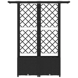 vidaXL Hochbeet mit Rankgitter und Dach 124,5 x 40 x 138 cm Schwarz