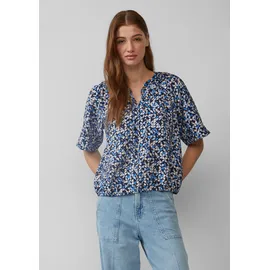 s.Oliver Strukturierte Bluse mit Halbarm im O-Shape Blau 38