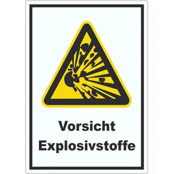 Vorsicht Explosivstoffe Aufkleber A6 (105x148mm)