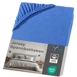 nyvi Spannbettlaken Jersey 120 x 200 - 130 x 200 cm royalblau