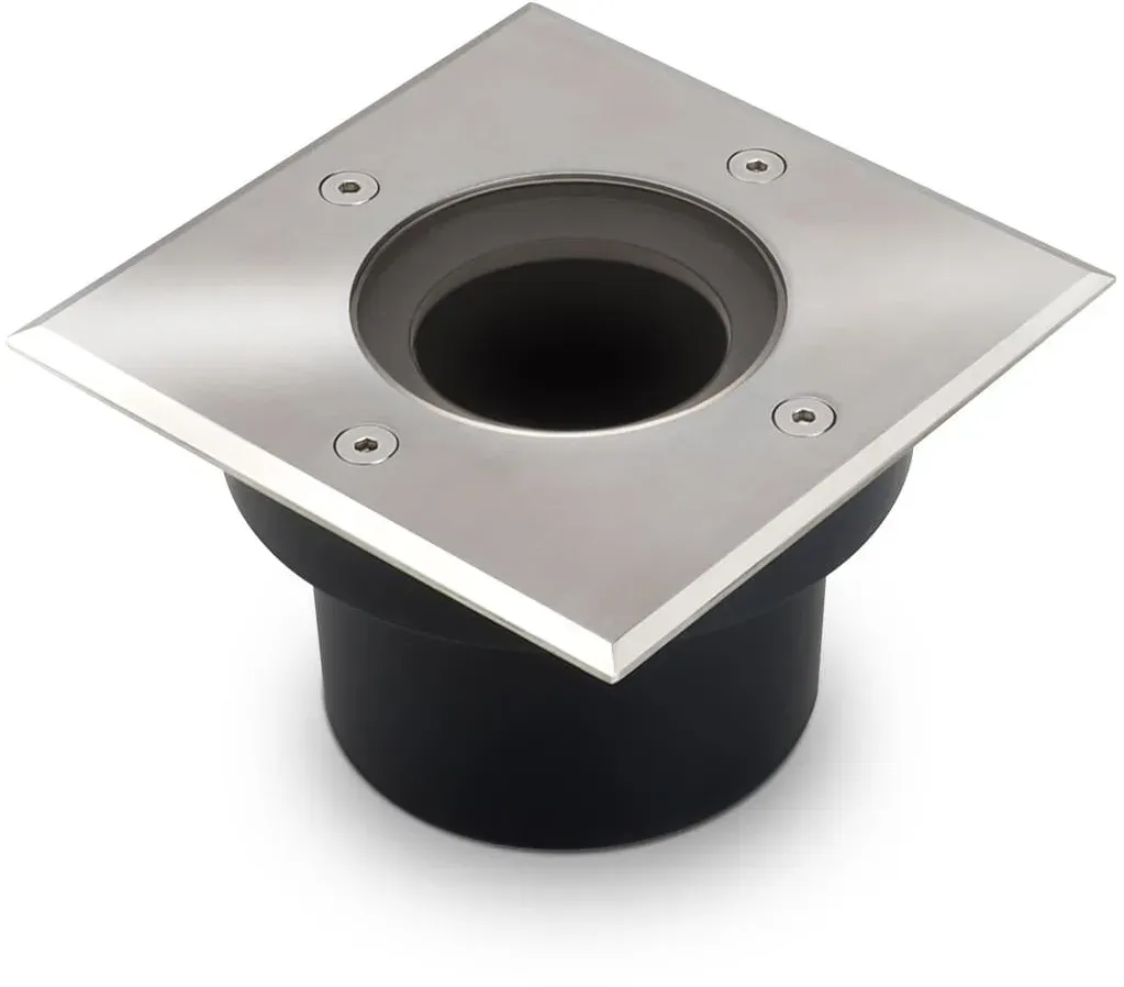 LED Bodeneinbaustrahler flach eckig Edelstahl 230V IP67 - Leuchtmittel: Ohne - A...