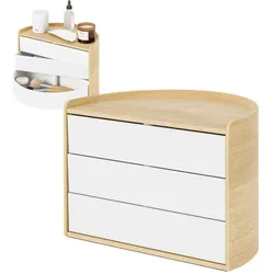 Umbra Aufbewahrungsbox Ablage Nachttisch Bettablage Nachttischregal Schmuckkasten Holz 3 Schubladen weiß