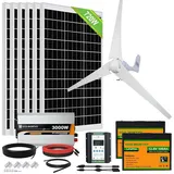 ECO-WORTHY 4,6kW·h/Tag Windrad & Solarmodul System 1120W 24V: 400W Windturbine Generator + 6 * 120W Solarpanel + 3000W 24V Wechselrichter + 2 * 100AH LiFePO4 Akku for netzunabhängiges System