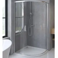 KOLMAN Komplettdusche VIDAR Weiß & Duschkabine Viertelkreis HELA Chrom 80x80 190 cm, BxT: 80x80 cm 80 cm x 80 cm