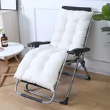 FANSU Dicke Liegenauflage, Auflagen für Gartenliegen mit Bändern Antirutsch Auflage für Sonnenliege Relax Liegenauflage für Deckchair Liegestuhl Garten Camping Innen Außen (Weiß,55x120cm)