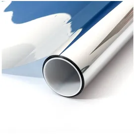 atFoliX Sonnenschutzfolie Energiesparfolie Spiegelfolie Wärmeisolierung Fensterfolie Leichte Tönung (Silver 35) Aussen 100 x 120 cm