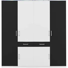 Priess Kleiderschrank 185 x 193 x 55 cm Schwarz