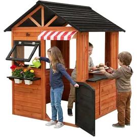 joyz Spielhaus mit Tür und Fenster 134 x 134 x 156,5 cm Braun