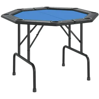 vidaXL Pokertisch Klappbar 8 Spieler Blau 108x108x75 cm