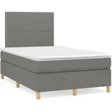 vidaXL Boxspringbett mit Matratze Dunkelgrau 120x200 cm Stoff1387068