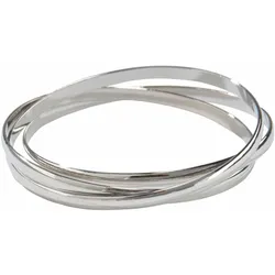 Armreif FIRETTI "ineinander verschlungen", grau (metallfarben), Armbänder, Damen, Metall