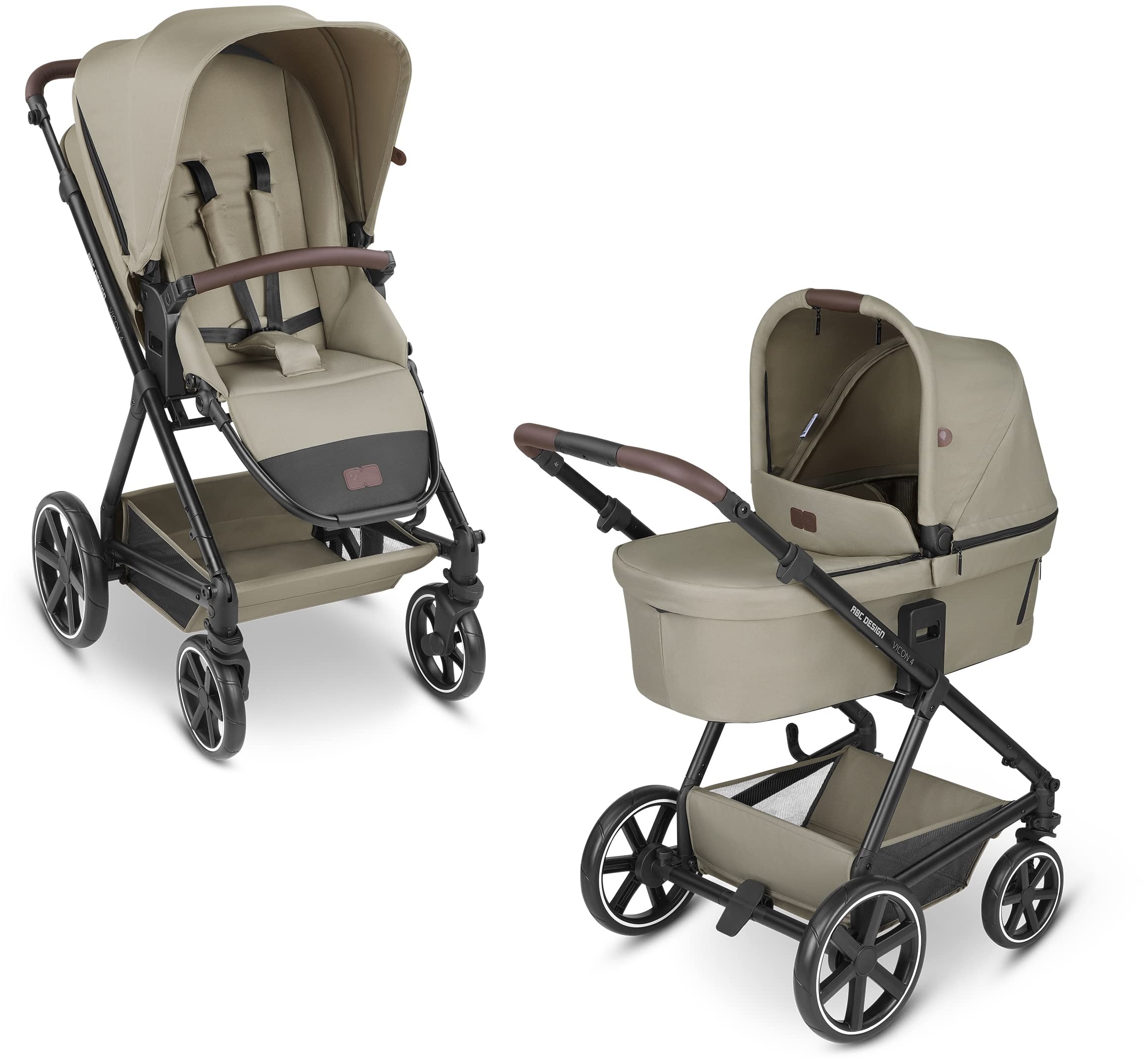 ABC Design Kombikinderwagen Vicon 4-2in1 Kinderwagen für Babys & Kleinkinder - inkl. Sportsitz & Babywanne - besonders leicht & wendig (reed)