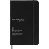 Moleskine Smart Notebook, Smart Writing System, Digitales Smart-Notizbuch mit Festem Einband, Linierten Seiten und Praktischem Gummizugverschluss, Taschenformat 9 x 14, Farbe: Schwarz