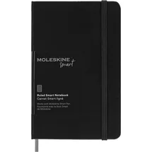 Moleskine Smart Notebook, Smart Writing System, Digitales Smart-Notizbuch mit Festem Einband, Linierten Seiten und Praktischem Gummizugverschluss, Taschenformat 9 x 14, Farbe: Schwarz