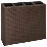 furnicato Garten-Hochbeet mit 4 Töpfen 79 x 79 x 76 cm Braun