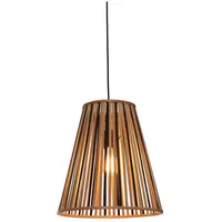 Good & Mojo Hängeleuchte Naturfarben, Schwarz, Holz, Bambus, rund,rund, 40x42x40 cm, LED-Leuchtmittel austauschbar, Lampen & Leuchten, Innenbeleuchtung, Hängelampen, Pendelleuchten