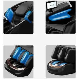 360Home Massagesessel 4D Kunstleder 76 x 116 x 155 cm Schwarz mit Heizfunktion