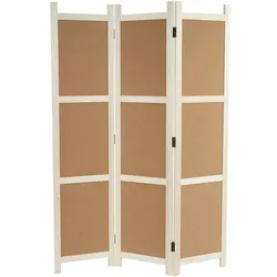 Mendler Paravent HWC-G52, Raumteiler Trennwand Sichtschutz, Pinnwand Kork ~ braun, 3 Panele 166x121cm