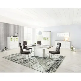 hom'in Vitrine CAMRON 110 x 43 x 209 cm Grau/Weiß