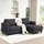 Homcom Eckcouch Cord 3-Sitzer Dunkelgrau