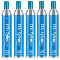 Homewit Wassersprudler CZHE60, (Für bis zu 60 L Getränke, 5-tlg., 5 Stück CO2 Zylinder Kohlendioxid Zylinder 425g), Erstbefüllt in Deutschland