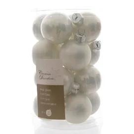 Kaemingk Weihnachtsbaumkugeln Glas 3,5 cm 16 Stück weiß