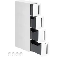 Songmics Nischenregal mit Rollen, 4 Schubladen, 17,3 cm