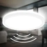 B.K.Licht LED Panel, Ø24 cm, - 16W, 1900lm, Bewegungsmelder, IP44 neutralweiß, Weiß