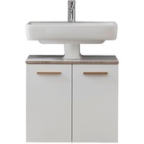 Xora Waschbeckenunterschrank Weiß Holz, 60x53x33 cm hängend, Badezimmer, Badezimmerschränke, Waschbeckenunterschränke