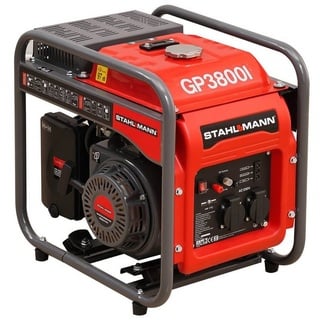 STAHLMANN Stromerzeuger Stromgenerator GP3800I, 3800 Watt, Notstromaggregat Benzin – leise und kraftvoll, Stromaggregat oder Generator, 3,8kW 4 Takt Motor, Inverter mit 2x 230V Red