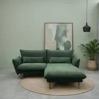 DOMO collection Eckcouch Polyester L-Form 2-Sitzer Grün