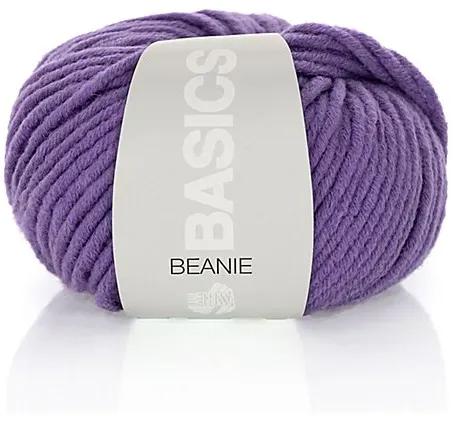 Lana Grossa Basics Beanie – Schurwollmischgarn, lila