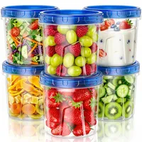 Wwtop Frischhaltedosen mit Deckel 6 x 720ml, Vorratsdosen mit Deckel Luftdicht, Meal Prep Boxen, Auslaufsicher Aufbewahrungsbox Gefrierdosen Küche, BPA-frei, Mikrowellen und Mikrowellengeeignet
