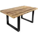 möbelliebling Esstisch Mango Massiv naturfarben 180 x 90 cm U-Gestell schwarz RIO